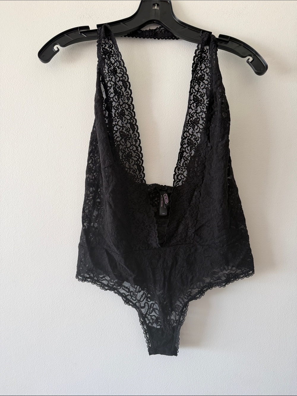 Y2K Retro Victoria's Secret The Lacie Black Lace Halter Teddy Bodysuit Large